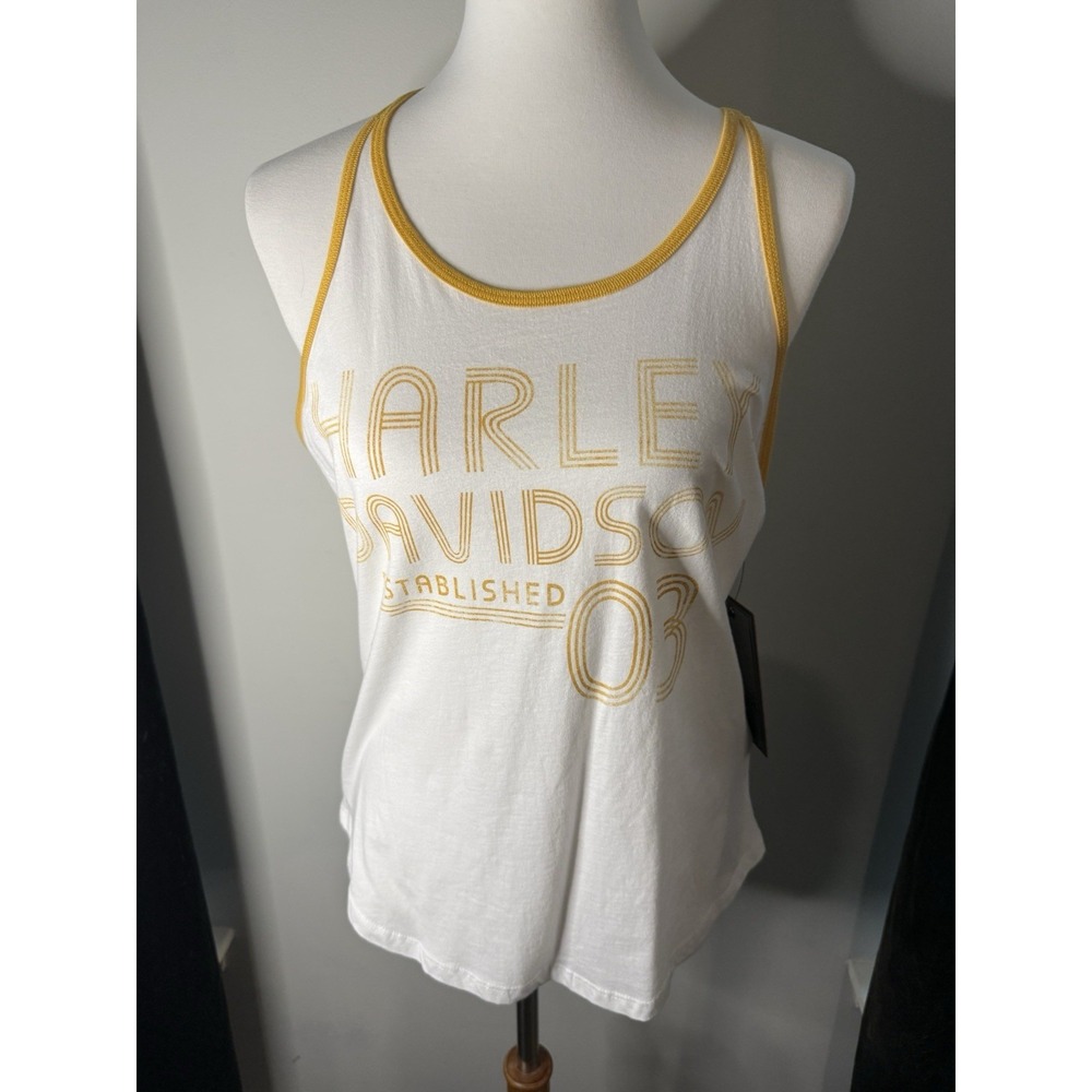 Harley-Davidson Women's Tank Top Racer Back White Size‎ Medium New With Tags